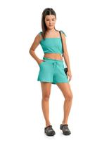 Conjunto Juvenil com Top Cropped e Short Gloss