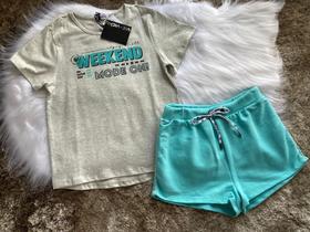 Conjunto juvenil feminino blusa e short tamanho 14