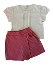 Conjunto Juvenil Feminino Blusa MC + Shorts Saia Angerô