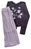 Conjunto Juvenil Feminino Blusa + Saia Vic&Vicky Conjunto Juvenil Feminino Blusa + Saia Vic&Vicky