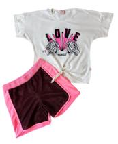 Conjunto Juvenil Feminino Blusa + Short Brincar é Arte