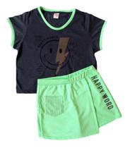 Conjunto Juvenil Feminino Cropped + Short Saia Brincar é Arte