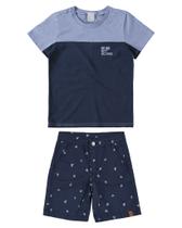 Conjunto Juvenil Malwee Camiseta E Bermuda Sarja Masculino Malwee Kids 16