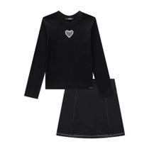 Conjunto Juvenil Menina Blusa Canelado Short Saia material sintético - Lilimoon