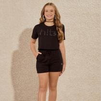 Conjunto Juvenil Menina Hits em Algodão Total Look Preto
