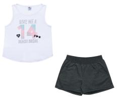 Conjunto Juvenil Menina Regata e Short Pulla Bulla Ref 44415