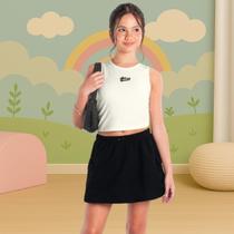 Conjunto Juvenil Menina Verão Blusa Cotton e Saia Moletinho Confortavel Moderno Brandili 26637 Conjunto Juvenil Menina Verão Blusa Cotton e Saia Moletinho Confortavel Moderno Brandili 26637