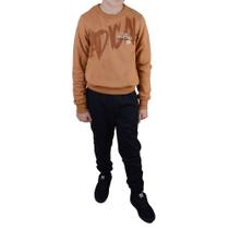 Conjunto Juvenil Menino Malwee Moletom Marrom e Preto 1000