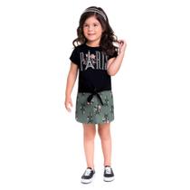 Conjunto Juvenil Milon Blusa Nó +Shorts Saia Moletinho Feminino