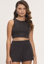 Conjunto Juvenil Tecido Preto Brilho BobbyLulu