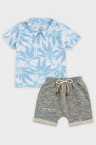 Conjunto Kamylus Bebê Camiseta Infantil E Bermuda Summer Vibes Moda Praia Verão Masculino Menino