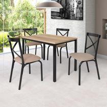 Conjunto Karina Flex 1,10m Tampo Laminado com 4 Cadeiras