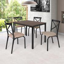 Conjunto Karina Flex 1,10m Tampo Laminado com 4 Cadeiras