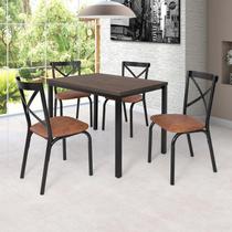 Conjunto Karina Flex 1,10m Tampo Laminado com 4 Cadeiras
