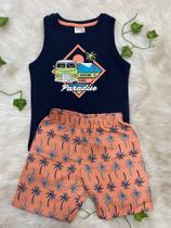 Conjunto Kids camiseta e bermuda de tactel