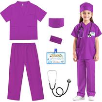 Conjunto Kids Doctor Costume Rio Rand Nurse Scrubs com acessórios Conjunto Kids Doctor Costume Rio Rand Nurse Scrubs com acessórios