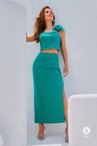 Conjunto kimika cetim Midi com laço no ombro P
