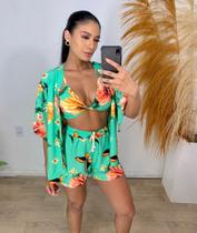 Conjunto kimono cropped