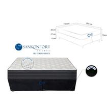 Conjunto King Cama Box Suede Blindada com Colchão Molas Ensacadas Sleep Fresh 193x203 Mais Espaço e Confortoa para Dormir Conjunto King Cama Box Suede Blindada com Colchão Molas Ensacadas Sleep Fresh 193x203 Mais Espaço e Confortoa para Dormir