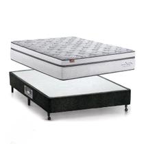 Conjunto King Koil Sky Latex Organic Cotton Box Castor Lux Preto Casal 138x188x80cm Conjunto King Koil Sky Latex Organic Cotton Box Castor Lux Preto Casal 138x188x80cm