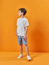 Conjunto Kippos Infantil Masculino Camisa Polo e Bermuda Jeans