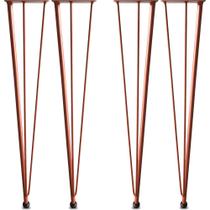 Conjunto Kit 04 Un Base Pé De Mesa Nantes Hairpin Legs 75cm Para Tampo Em Madeira