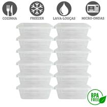 Conjunto Kit 12 Potes para Marmita Fitness Transparente com Tampa Organizador de Alimentos Conjunto Kit 12 Potes para Marmita Fitness Transparente com Tampa Organizador de Alimentos