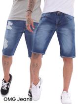Conjunto Kit 2 Bermudas jeans Masculina 100% Algodão Moda Masculina Denim REF15 REF18