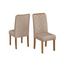 Conjunto Kit 2 Cadeiras de Jantar DJ Móveis Ayla Freijó Veludo Creme Conjunto Kit 2 Cadeiras de Jantar DJ Móveis Ayla Freijó Veludo Creme