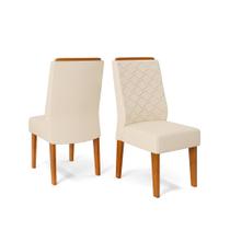 Conjunto Kit 2 Cadeiras de Jantar DJ Móveis Lidia Freijó Linho Neve Conjunto Kit 2 Cadeiras de Jantar DJ Móveis Lidia Freijó Linho Neve