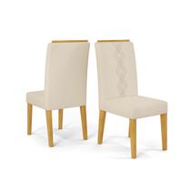 Conjunto Kit 2 Cadeiras de Jantar DJ Móveis Yasmin Cedro Linho Neve Conjunto Kit 2 Cadeiras de Jantar DJ Móveis Yasmin Cedro Linho Neve