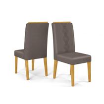 Conjunto Kit 2 Cadeiras de Jantar DJ Móveis Yasmin Cedro Veludo Lunar Conjunto Kit 2 Cadeiras de Jantar DJ Móveis Yasmin Cedro Veludo Lunar