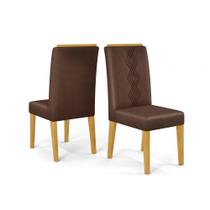 Conjunto Kit 2 Cadeiras de Jantar DJ Móveis Yasmin Cedro Veludo Moca Conjunto Kit 2 Cadeiras de Jantar DJ Móveis Yasmin Cedro Veludo Moca