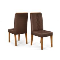 Conjunto Kit 2 Cadeiras de Jantar DJ Móveis Yasmin Freijó Veludo Moca