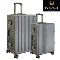 Conjunto KIT 2 Malas de Viagem em Policarbonato INTRACT Inviolável P e M Cadeado TSA Giratória 360º Rodas Duplas Âmbar Chumbo 216