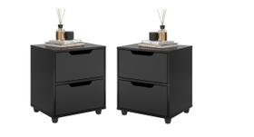 Conjunto Kit 2 Mesas Cabeceira 2 Gavetas Pés Anti Umidade