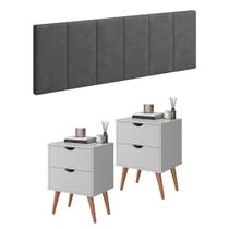 Conjunto Kit 2 Mesas De Cabeceira Madri Cabeceira 1.60 Quarto Casal