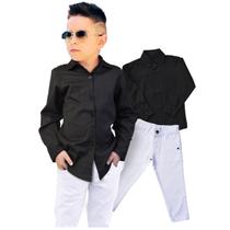 Conjunto kit 2 Peças Social Masculino Camisa Preta e Calça