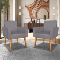 Conjunto Kit 2 Poltronas Cadeiras Decorativas Nina Sala Tv