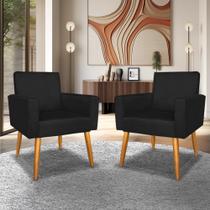 Conjunto Kit 2 Poltronas Cadeiras Decorativas Nina Sala Tv - Casal Decor