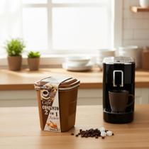 Conjunto Kit 2 Porta Mantimentos Café Açúcar Marrom Branco