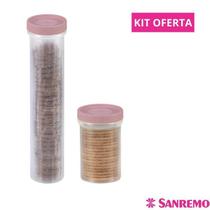 Conjunto Kit 2 Pote Mantimentos Para Biscoito Bolacha 420ml e 600ml Sanremo Cores