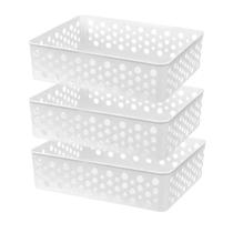 Conjunto Kit 3 Cestos Moderno Organizador Decorativo Médio Closet Otimização De Espaço Empilhável Conjunto Kit 3 Cestos Moderno Organizador Decorativo Médio Closet Otimização De Espaço Empilhável