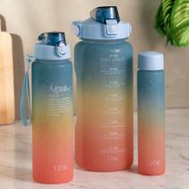 Conjunto Kit 3 Garrafas Squeeze Tie Dye Policarbonato