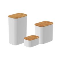 Conjunto Kit 3 Potes Hermético Keep Mantimento Retangular Ou