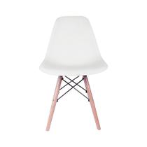 Conjunto Kit 4 Cadeiras Eiffel Branca Polipropileno Pés Madeira Faia Design Moderno Sala Jantar Conjunto Kit 4 Cadeiras Eiffel Branca Polipropileno Pés Madeira Faia Design Moderno Sala Jantar