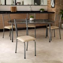 Conjunto Kit 4 Cadeiras Metal Cozinha Sala Jantar Estofada Conjunto Kit 4 Cadeiras Metal Cozinha Sala Jantar Estofada