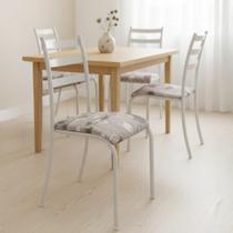 Conjunto Kit 4 Cadeiras Sala Jantar Cozinha Almofadada Metal