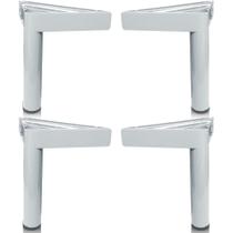 Conjunto Kit 4 Pés 18cm Em Aço Para Móveis Sofá Armário Gabinete Para Parafusar Branco