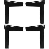 Conjunto Kit 4 Pés 18cm Em Aço Para Móveis Sofá Armário Gabinete Para Parafusar Preto